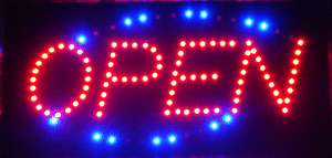 BRIGHT LED NEON ANIMATED OPEN HANGING STORE RETAIL SIGN ~Ships 