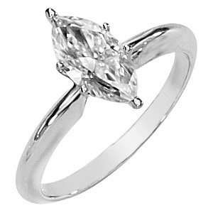  1.00 CT 14KW Moissanite Marquise Ring/14kt white gold 