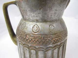 Antique/Vintage Silver Over Copper Brass Milk Pitcher  