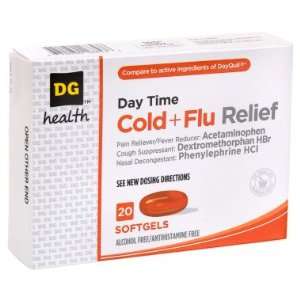  DG Health Daytime Cold and Flu Relief Softgels   20 ct 