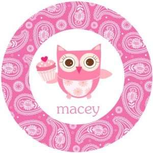  Cupcake Owl Personalized Melamine Plate