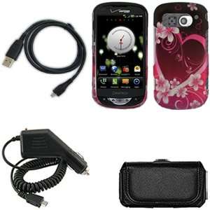 Combo Purple Love Protective Case Faceplate Cover + Rapid Car Charger 