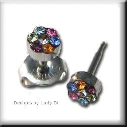   Crystal Daisy Silver Stud Ear Piercing Earrings 048675272131  