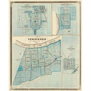  VINCENNES/SULLIVAN/VICINITY INDIANA (IN) MAP 1876