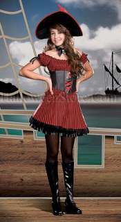   pirate hat with feather and choker with skull charm. (Tights and