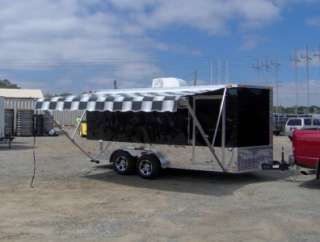 7x16 enclosed motorcycle cargo trailer A/C unit w awning toy hauler 