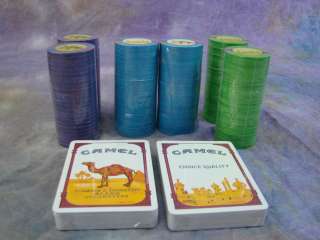   Joe Camel Collectible Lot Ashtray and Poker Chips & Playing Cards Set