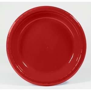  10 Red Plastic Plate 50 / Pack