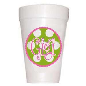  Personalized Open Circle Cups Text Dots