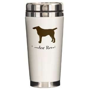 Chocolate Labrador Retriever Pets Ceramic Travel Mug by  
