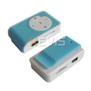 Clip Mini  Player Support UP To 2GB 4GB 8GB Micro SD TF Card Blue 