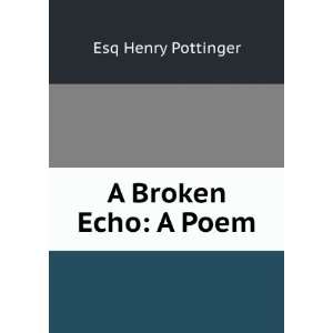  A Broken Echo A Poem Esq Henry Pottinger Books