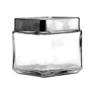   Hocking 85753 Stackable Square Glass Canister   28 oz.