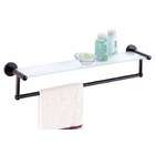 Organize It All Glass Bathroom Shelf with Chrome Towel Bar OI16916 by 