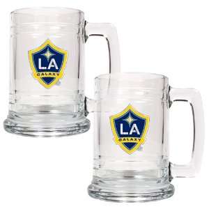 Los Angeles Galaxy 2pc 15oz Beer Glass Tankard Set  