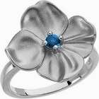 Gems is Me 10K White Gold Sapphire Flower Ring