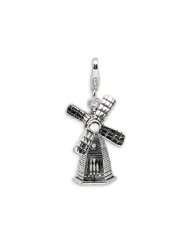Sterling Silver 3D Enameled Moveable Windmill Charm