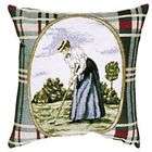 Simply Home Set of 2 Victorian Ladies Plaid Golf Throw Pillows 12x 12 