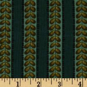  44 Wide Garden Whimsy Stripe Teal Fabric By The Yard 