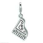 FindingKing Sterling Silver Grand Piano Lobster Clasp Charm