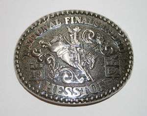 1984 NFR Hesston Fellows Belt Buckle Rodeo Saddle Bronc  