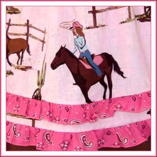   Girl 4/5 Pageant Cowgirl Birthday Dress Top Set *Boutique Horse Fabric