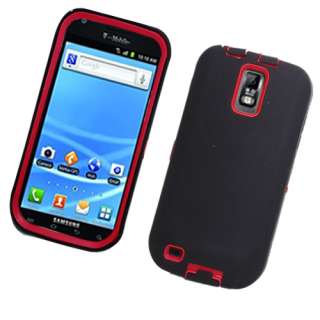 For Samsung Galaxy S II T Mobile/SGH T989 HYBRID Hard/Rubber Case Red 