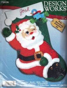   Stocking Kit   5079 Green Stocking with Santa Claus Craft Kit  