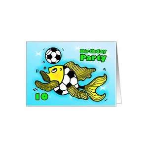  Invitation Soccer Football funny Fish cartoon ten Card Toys & Games