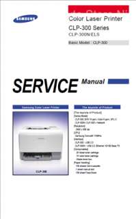 Samsung CLP 300 Service & Repair Manual PDF  