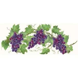  Grape and Grape Vine Border   8 Feet   Tatouage Rub On 