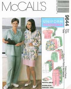 McCalls 9644 Plus Womens Scrubs Uniform Sewing Pattern  