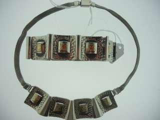 14K Gold And Sterling Silver Necklace & Bracelet Set107.3Grams 