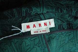 MARNI Green SILK Blend BROCADE Coat Jacket NEW 40 S/M  