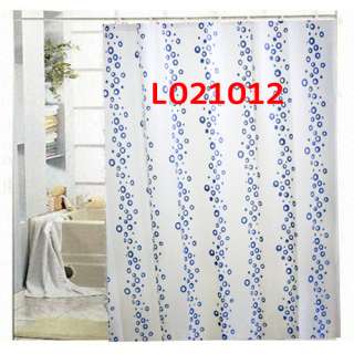 12 Type Waterproof PEVA Shower Curtain W/HOOKS Set 180*180CM Fish 