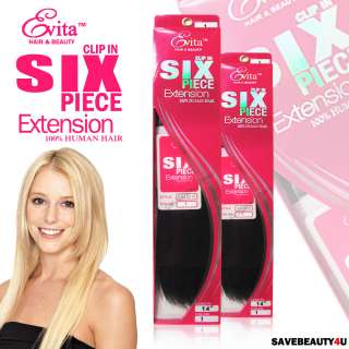   and Cliff 100% Human Hair EVITA SIX PIECE Clip in Extension 14  