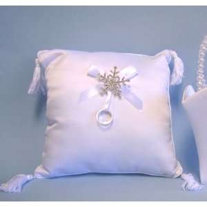  Snowflake Ring Bearer Pillow for Winter Weddings