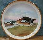 12 hand painted game bird in flight wall plate gold
