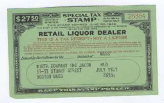 Retail Liquor Dealer FYE 1942 STS  