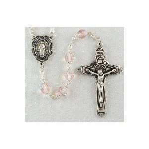  Sterling Silver 6mm Bead Tin Cut Rose Ab Crystal Rosary 