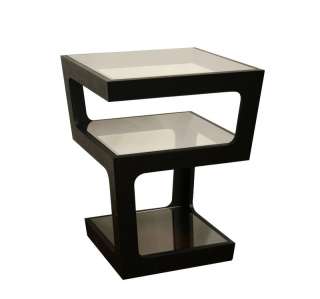 Clara Black Modern Tall 3 Tiered End Table  