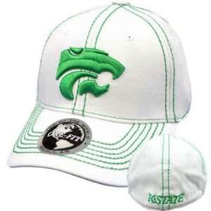   State Wildcats Top of World White Green Stitch Flex Stretch Fit Hat