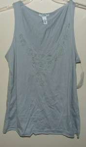 Alfani Grey Cotton Sleeveless Pajama Top NWT MED  