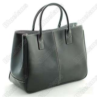   PU Leather Handbag Tote Shoppers Top Handles Bags Purse White  