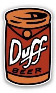 DUFF BEER CAN DECAL STICKER SIMPSONS HOMER BAR PARTY BARNEY  