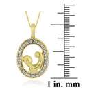    18k Gold Overlay Two tone Diamond Necklace of mother and child