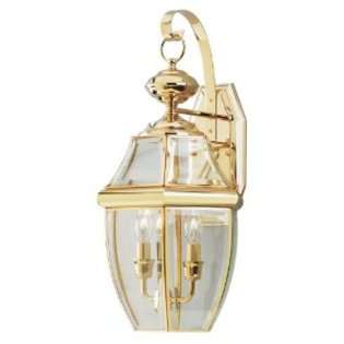   Wall Lantern, Polished Brass PVD Finish with Clear Curved 