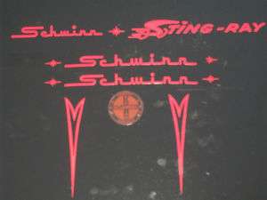 Vintage Schwinn Stingray Bicycle Decal RED Chain guard Decals ONLY 