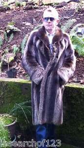 Mens full length Raccoon Fur Coat  