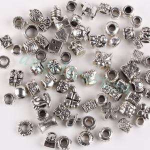 70X Wholesale Mixed Tibetan Silver European Beads Charm  